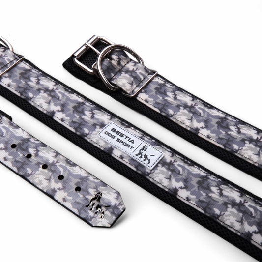 BESTIA DOG SPORT COLLAR GREY CAMO - NobleCanine