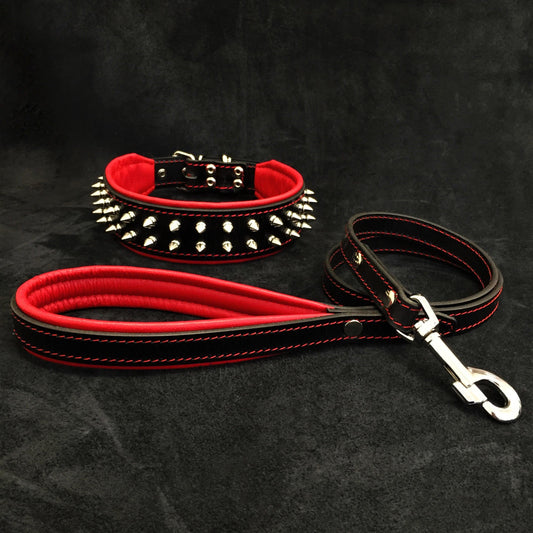 Frenchie Set - collar & leash Red - NobleCanine